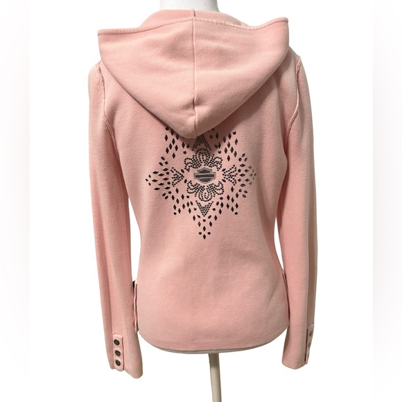 Harley-Davidson Pink Studded Zip-Up Hoodie from 2007. - Picture 5 of 12